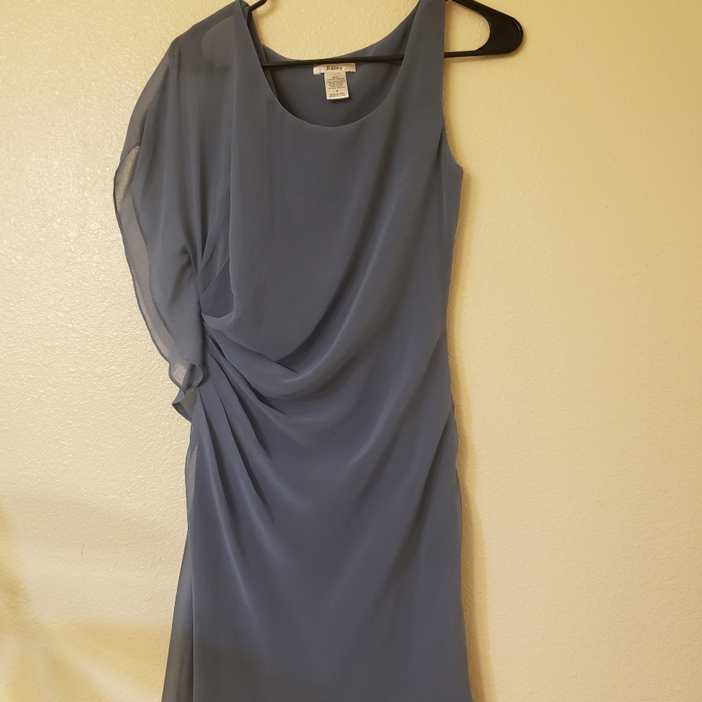 Modcloth chiffon pale blue/gray dress